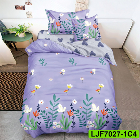 Lenjerii finet - Lenjerie finet pentru pat simplu, 4 piese, cearsaf clasic, LJF7027-1C4