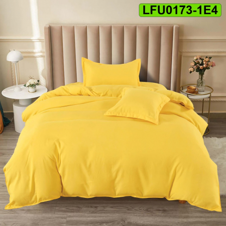 Lenjerii finet - Lenjerie finet uni pentru pat simplu, 4 piese, cearsaf cu elastic, LFU0173-1E4