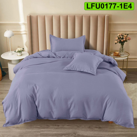 Lenjerii finet - Lenjerie finet uni pentru pat simplu, 4 piese, cearsaf cu elastic, LFU0177-1E4