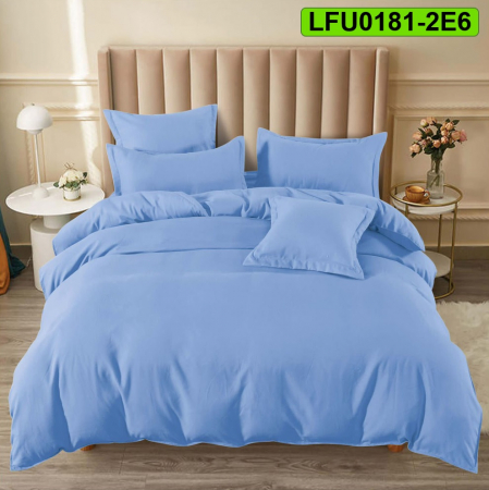 Lenjerii finet - Lenjerie finet uni pentru pat dublu, 6 piese, cearsaf cu elastic, LFU0181-2E6