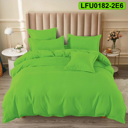 Lenjerii finet - Lenjerie finet uni pentru pat dublu, 6 piese, cearsaf cu elastic, LFU0182-2E6