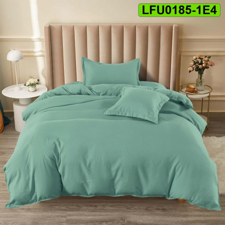 Lenjerii finet - Lenjerie finet uni pentru pat simplu, 4 piese, cearsaf cu elastic, LFU0185-1E4