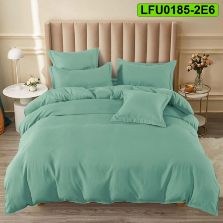 Lenjerii finet - Lenjerie finet uni pentru pat dublu, 6 piese, cearsaf cu elastic, LFU0185-2E6