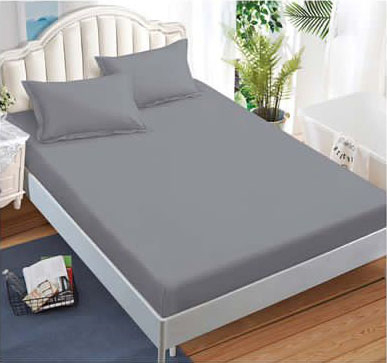 Lenjerii finet - Lenjerie finet uni pentru pat simplu, 4 piese, cearsaf cu elastic, LFU0186-1E4