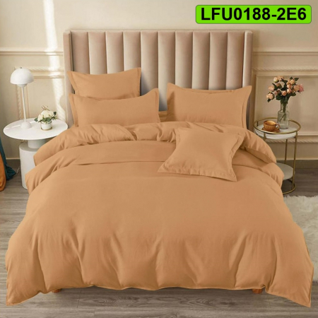 Lenjerii finet - Lenjerie finet uni pentru pat dublu, 6 piese, cearsaf cu elastic, LFU0188-2E6