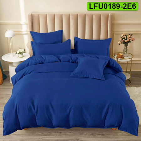 Lenjerii finet - Lenjerie finet uni pentru pat dublu, 6 piese, cearsaf cu elastic, LFU0189-2E6