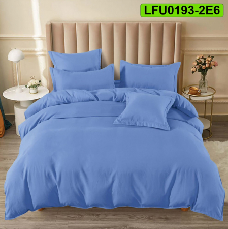 Lenjerii finet - Lenjerie finet uni pentru pat dublu, 6 piese, cearsaf cu elastic, LFU0193-2E6