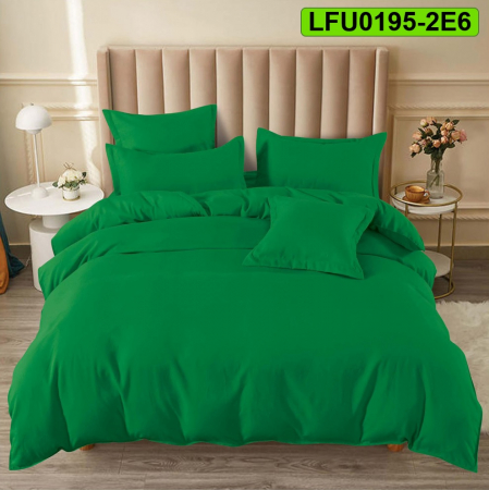 Lenjerii finet - Lenjerie finet uni pentru pat dublu, 6 piese, cearsaf cu elastic, LFU0195-2E6