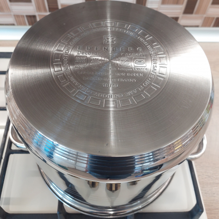 Oale, semioale, crătiți - Oala inox cu capac sticla Edenberg EB-107 6.8L 22x19 cm