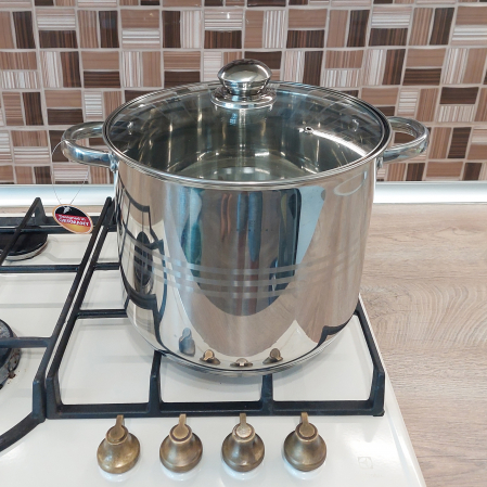 Oale, semioale, crătiți - Oala inox cu capac sticla Edenberg EB-107 6.8L 22x19 cm