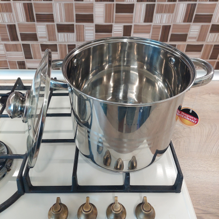 Oala inox cu capac sticla Edenberg EB-107 6.8L 22x19 cm [2]