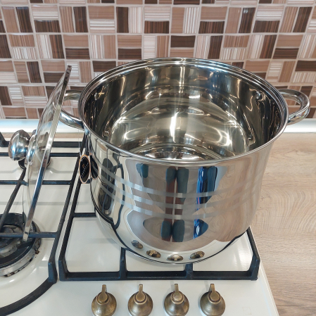 Oala inox cu capac sticla Edenberg EB-111 11.2L 26x21 cm [2]