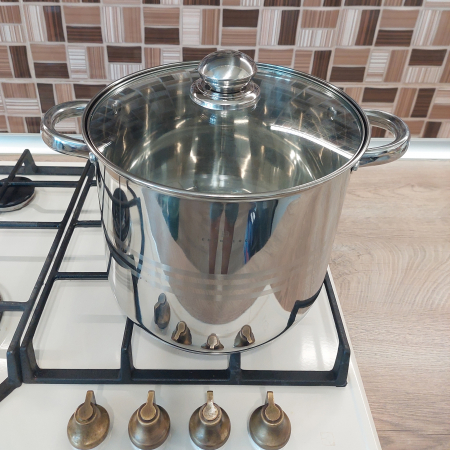 Oale, semioale, crătiți - Oala inox cu capac sticla Edenberg EB-109 8.5L 24x20 cm