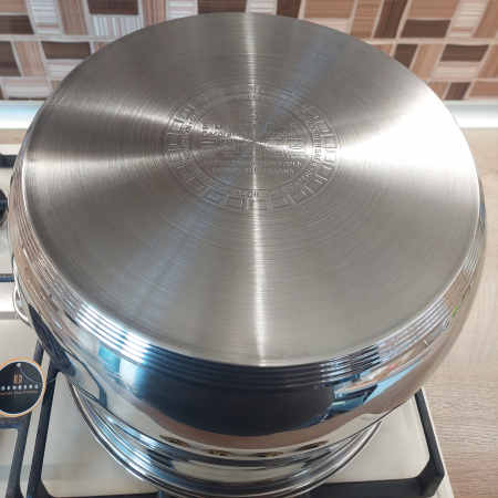 Oala inox cu capac sticla Edenberg EB-107 6.8L 22x19 cm [20]