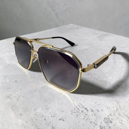 Ochelari de soare unisex cu toc cadou OSX48 aurii [5]