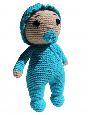 Păpuși și figurine croșetate - Păpușă unicat croșetată manual bebeluș cu suzetă