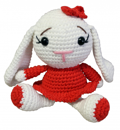 Păpuși și figurine croșetate - Jucărie unicat croșetată manual mini iepuraș