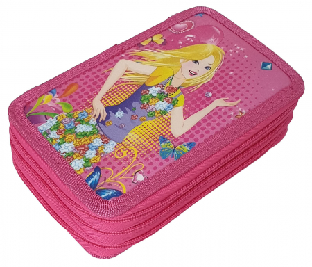 Penare - Penar echipat cu 34 piese, 3 compartimente P301 roz