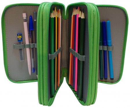 Penare - Penar echipat cu 34 piese, 3 compartimente P305 verde