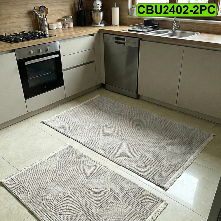 Set 2 covoare bucatarie antiderapante CBU2402 gri