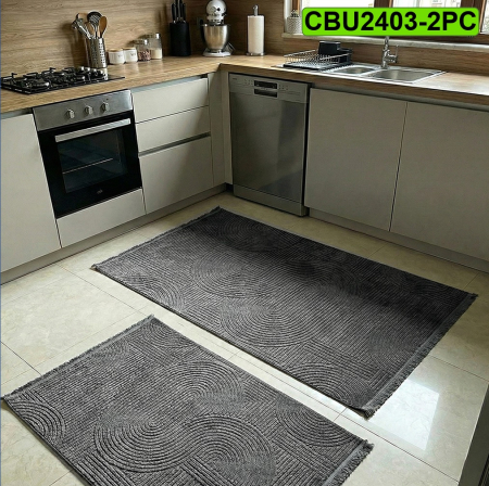 Set 2 covoare bucatarie antiderapante CBU2403 antracit