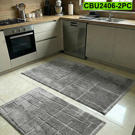 Set 2 covoare bucatarie antiderapante CBU2406 gri