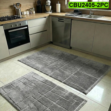 Set 2 covoare bucatarie antiderapante CBU2405 gri