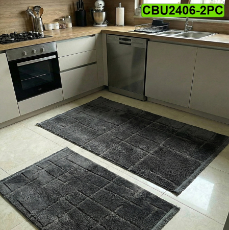 Set 2 covoare bucatarie antiderapante CBU2406 antracit