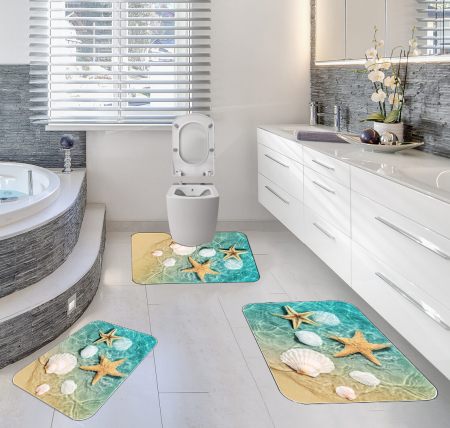 Covoare și traverse - Set 3 covorase baie antiderapante CBA0006-3PC