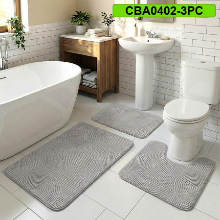 Set 3 covorase baie antiderapante CBA0402-3PC gri