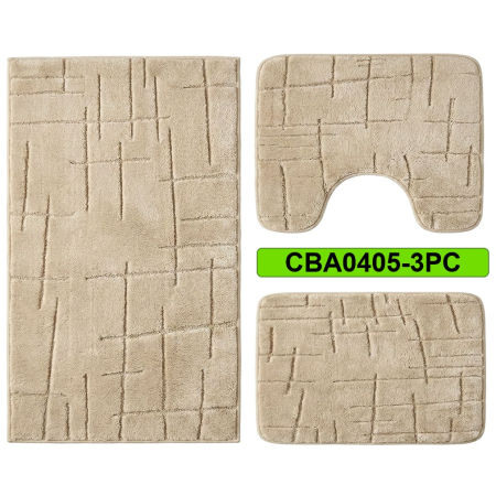 Set 3 covorase baie antiderapante CBA0405-3PC crem