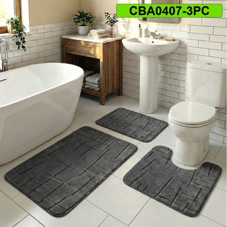 Set 3 covorase baie antiderapante CBA0407-3PC antracit