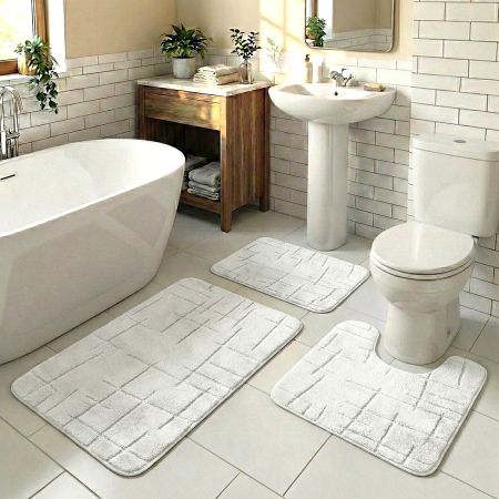 Set 3 covorase baie antiderapante CBA0408-3PC alb [1]