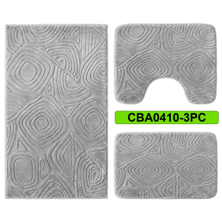 Covoare antiderapante - Set 3 covorase baie antiderapante CBA0410-3PC gri