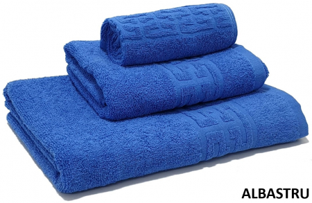 Pentru casă - Set 3 prosoape de baie din bumbac, albastru, diverse dimensiuni