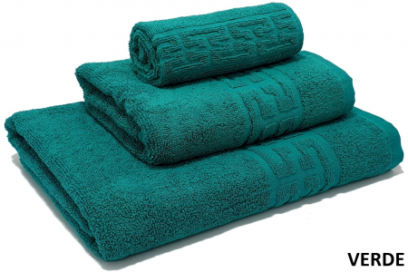 Pentru casă - Set 3 prosoape de baie din bumbac, verde, diverse dimensiuni