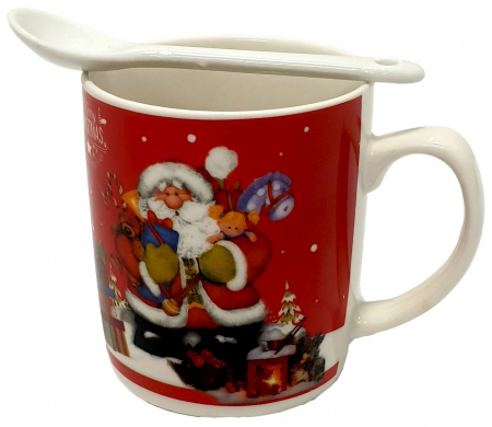 Set cadou Crăciun cană + linguriță ceramică SCC001 [2]
