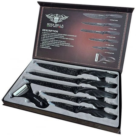 Vase și ustensile de bucătărie - Set cutite 6 piese Rosa Bella RB-9281