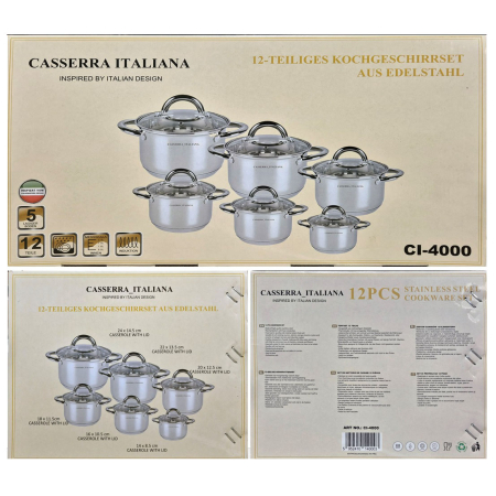 Set vase din inox 12 piese Casserra Italiana CI-4000 [7]