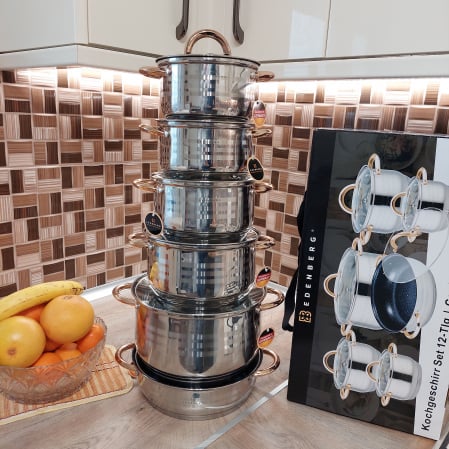 Set vase din inox 12 piese Edenberg EB-3998 [9]