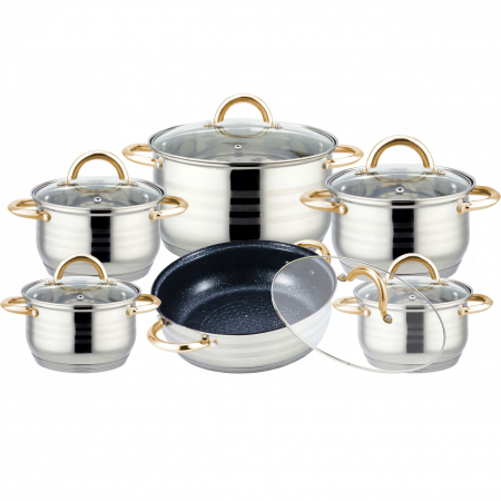 Vase și ustensile de bucătărie - Set vase din inox 12 piese Edenberg EB-3998
