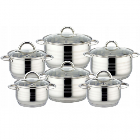 Vase și ustensile de bucătărie - Set vase din inox 12 piese Edenberg EB-3999