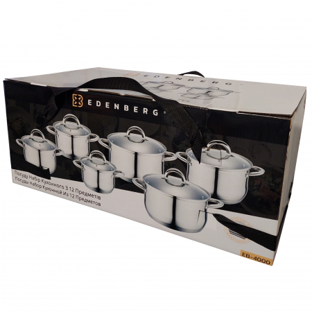 Vase și ustensile de bucătărie - Set vase din inox 12 piese Edenberg EB-4000