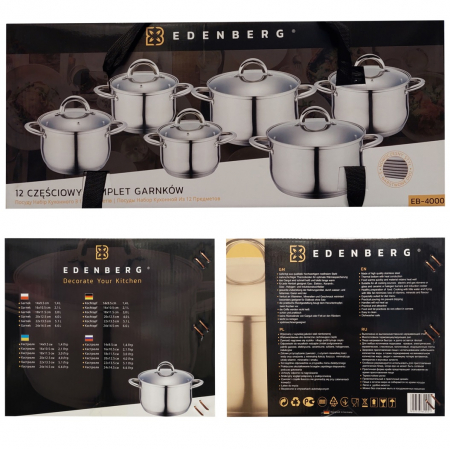 Set vase din inox 12 piese Edenberg EB-4000 [11]