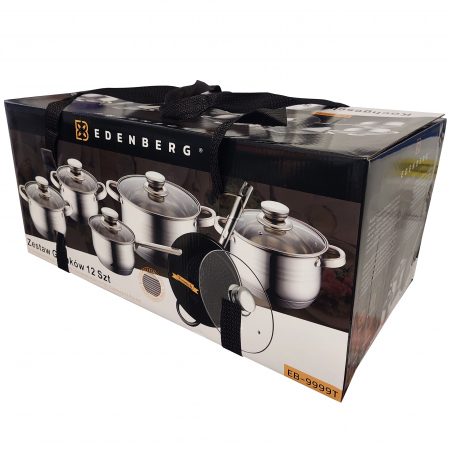 Vase și ustensile de bucătărie - Set vase din inox 12 piese Edenberg EB-9999