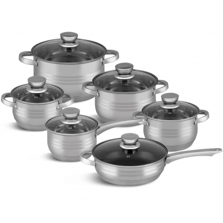 Vase și ustensile de bucătărie - Set vase din inox 12 piese Edenberg EB-9999