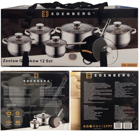 Set vase din inox 12 piese Edenberg EB-9999 [12]