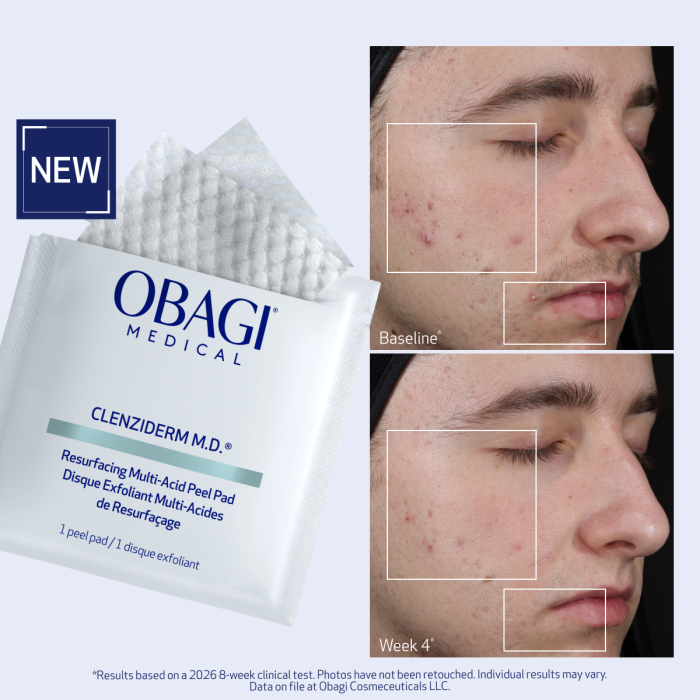 Obagi CLENZIderm M.D. Resurfacing Multi-Acid Peel Pads - Pad-uri Exfoliante cu 4 Acizi, 30 buc [3]