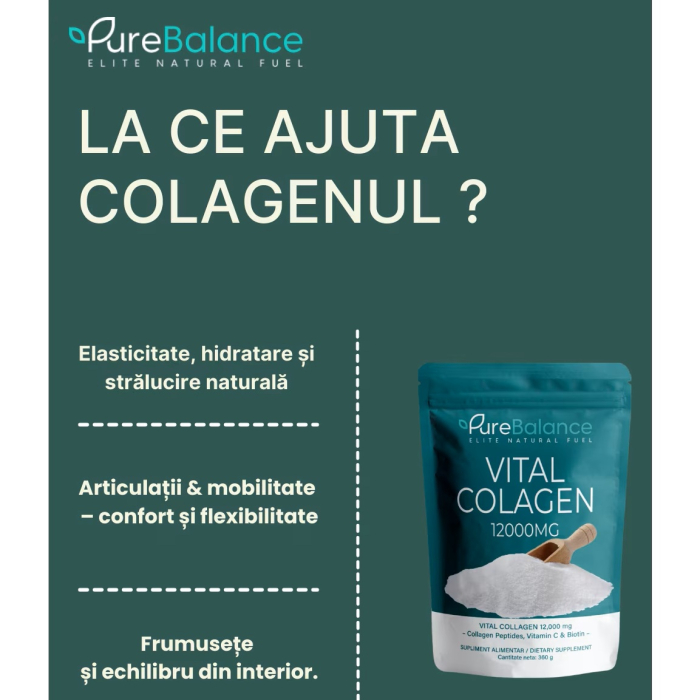 Pure Balance Vital Colagen 12.000 mg - Colagen Pulbere cu Acid Hialuronic si Biotina 360 g [2]