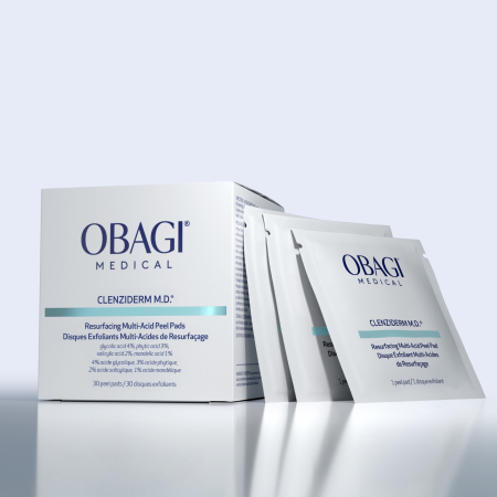 Obagi Clenziderm - Obagi CLENZIderm M.D. Resurfacing Multi-Acid Peel Pads - Pad-uri Exfoliante cu 4 Acizi, 30 buc